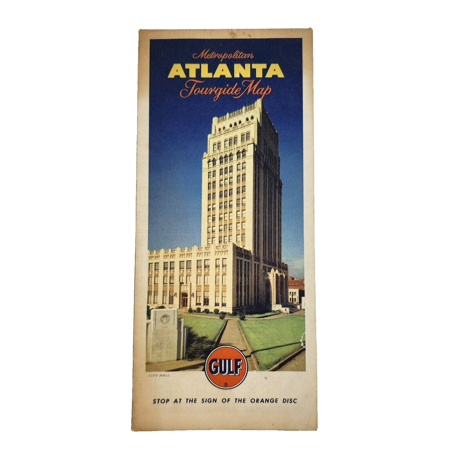 Gulf Oil 1963 Atlanta Area Road Map and Points of Interest-Rand McNally