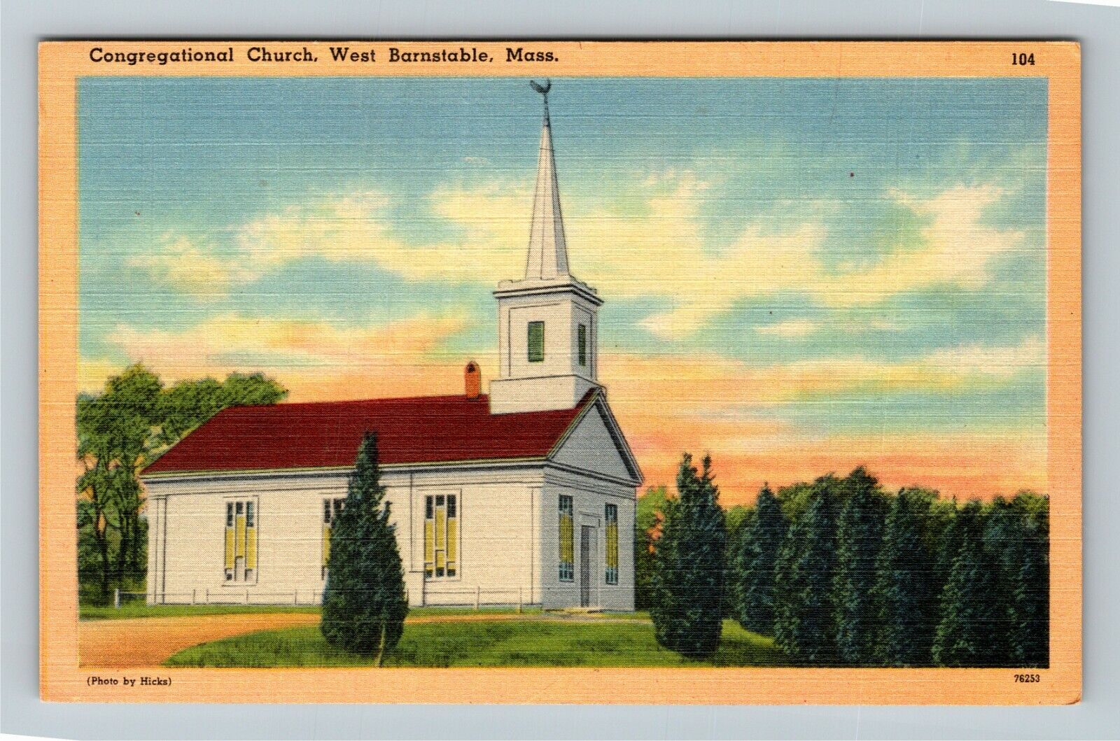 West Barnstable MA-Massachusetts Congregational Church Exterior Vintage Postcard