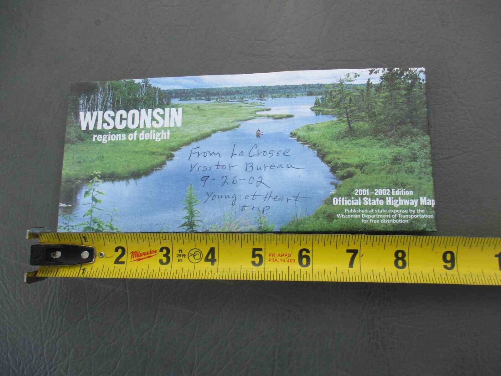 2001-2002 Official Wisconsin State Highway Transportation Travel Road.