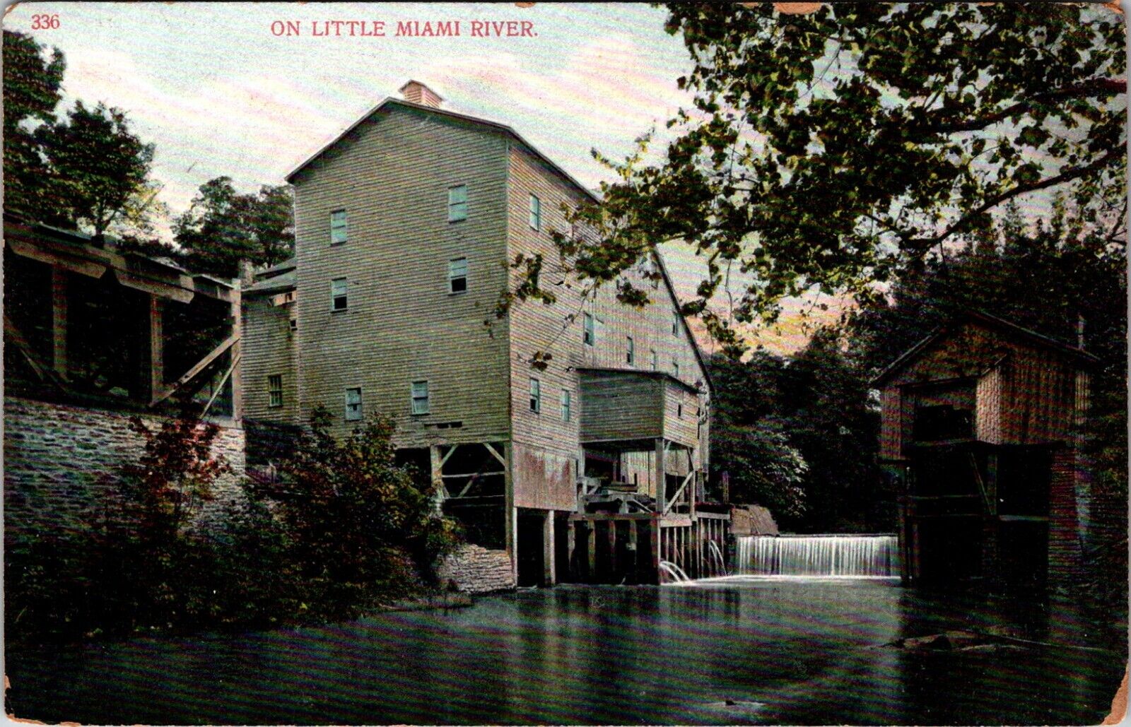 Building On Little Miami River in Southwestern Ohio Antique Postcard J946