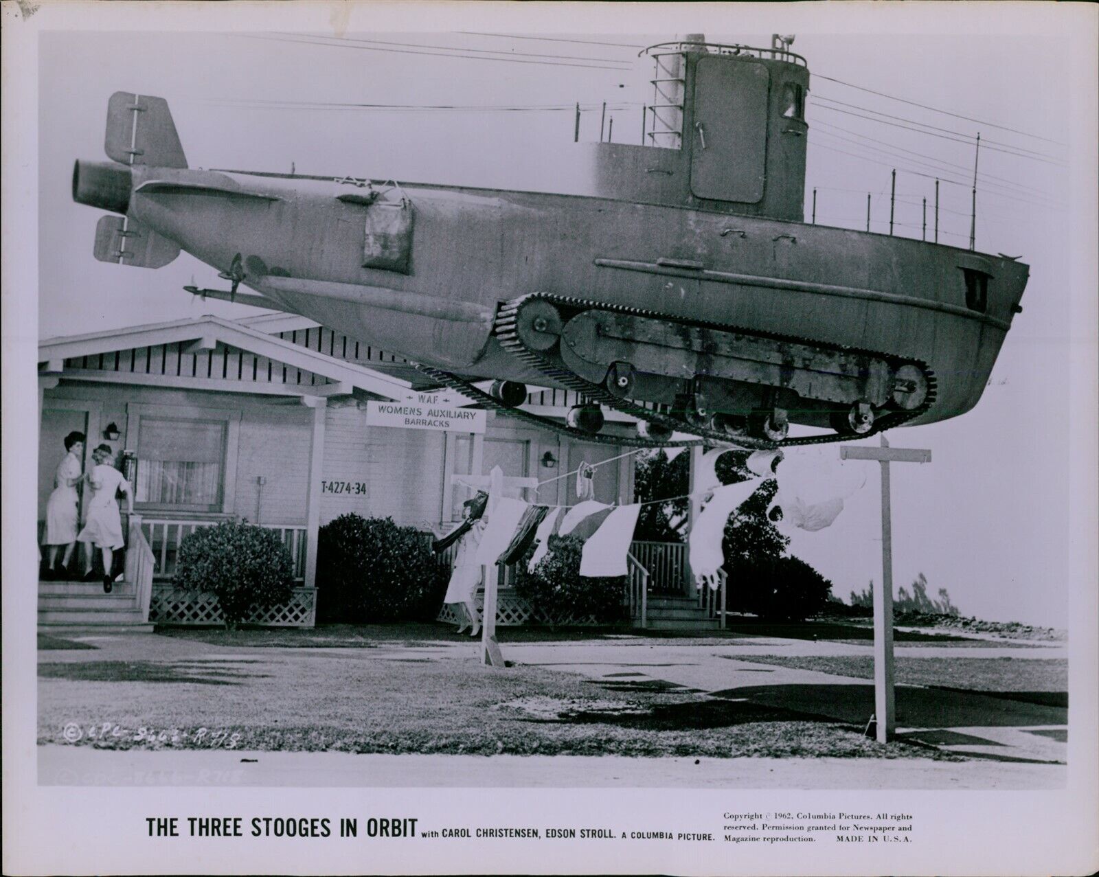 LG810 1962 Original Photo THREE STOOGES IN ORBIT Alien Space Ship Comedy Film
