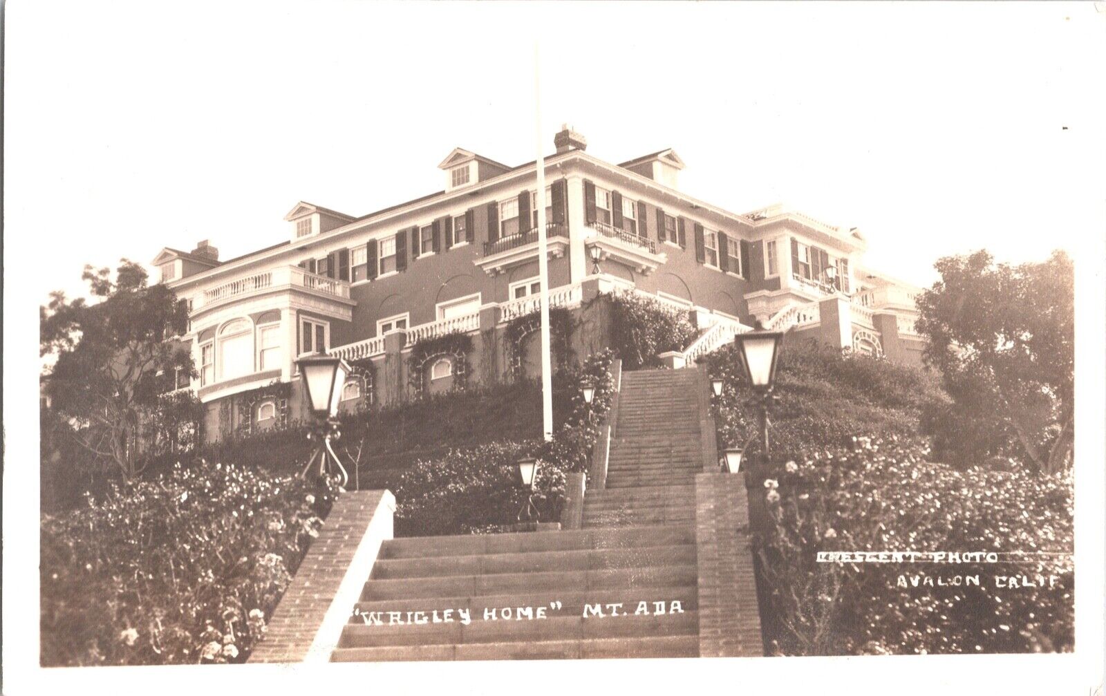 Rppc Santa Catalina Island Wrigley Mansion Wrigley\'s Gum Avalon CA