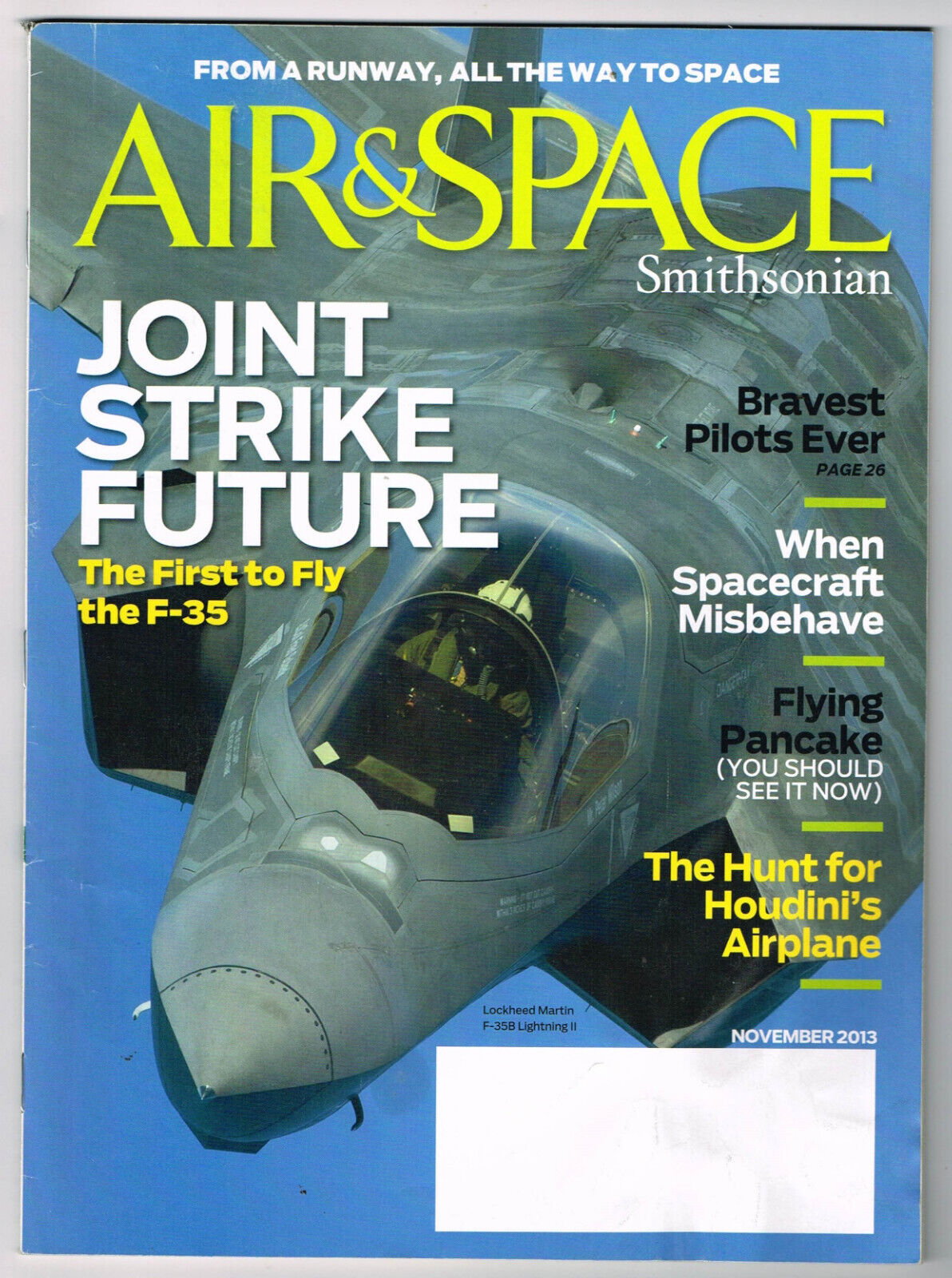 Smithsonian AIR & SPACE magazine November 2013, F-35 Fighter Pilot, Vought V-173