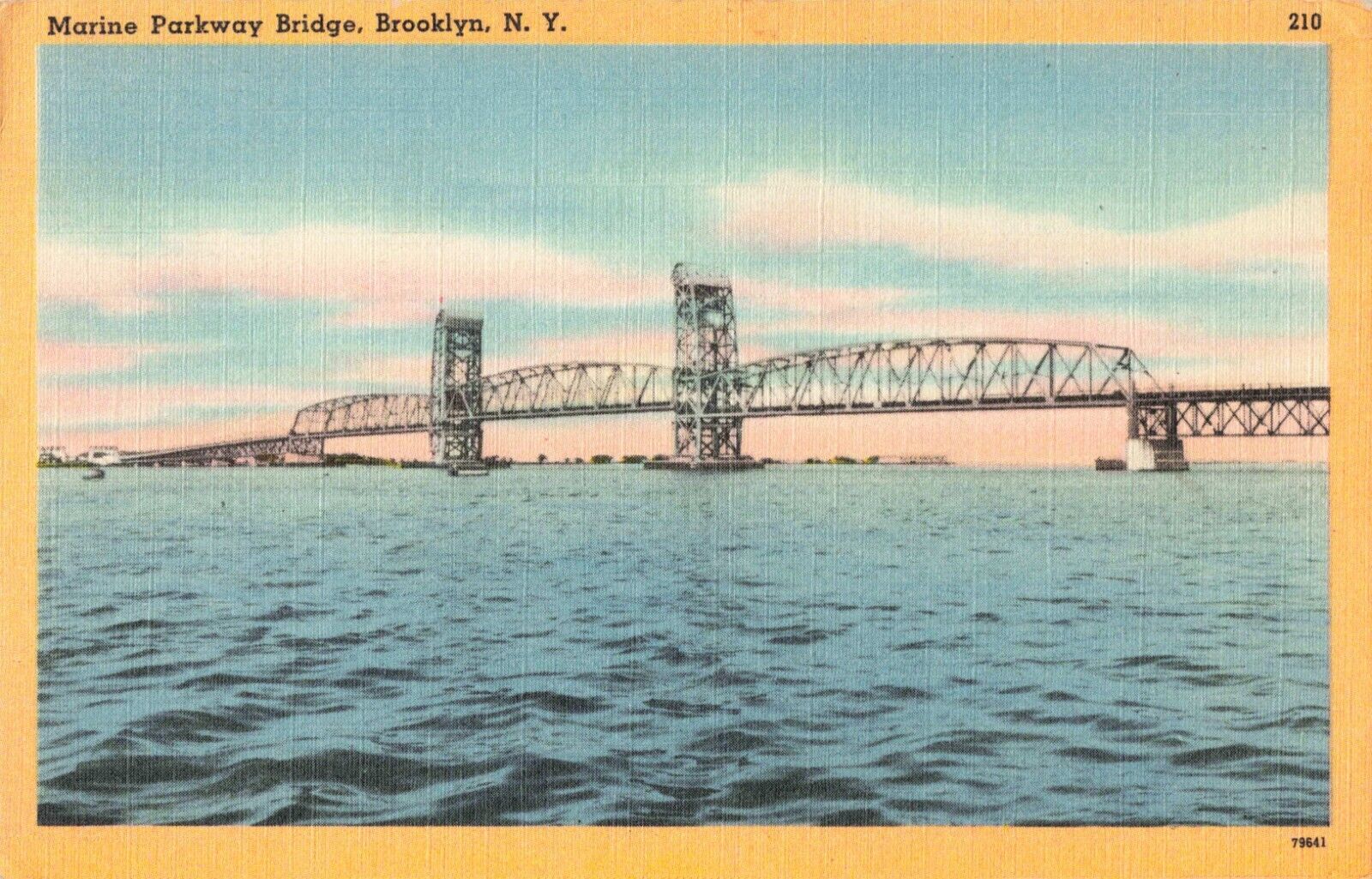 Brooklyn NY New York, Marine Parkway Bridge, Vintage Postcard
