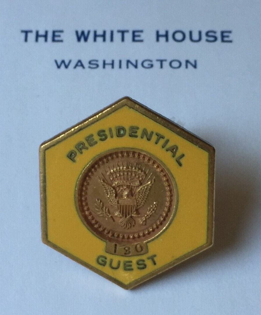 RONALD REAGAN -- RARE NUMBERED PRESIDENTIAL GUEST HARD PIN -- WHITE HOUSE-ISSUE