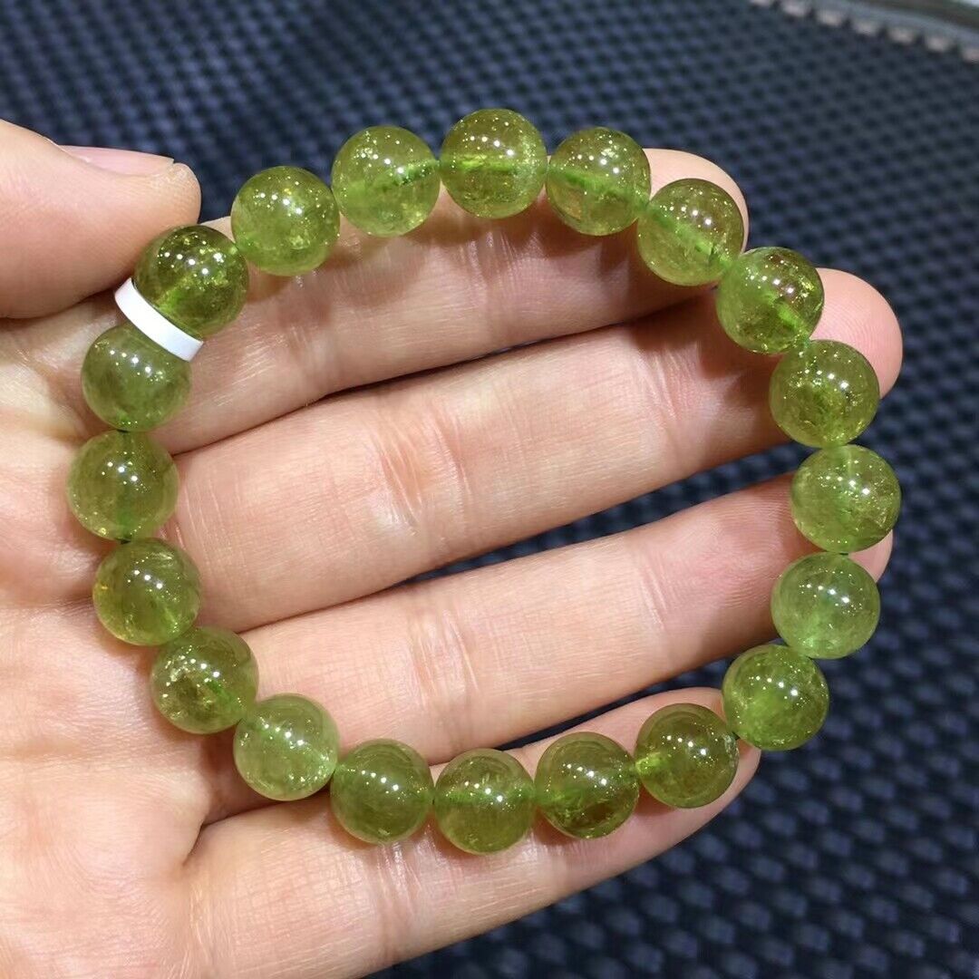 9.8mm Natural Tsavorite Gemstone Green Garnet Round Beads Healing Bracelet AAA