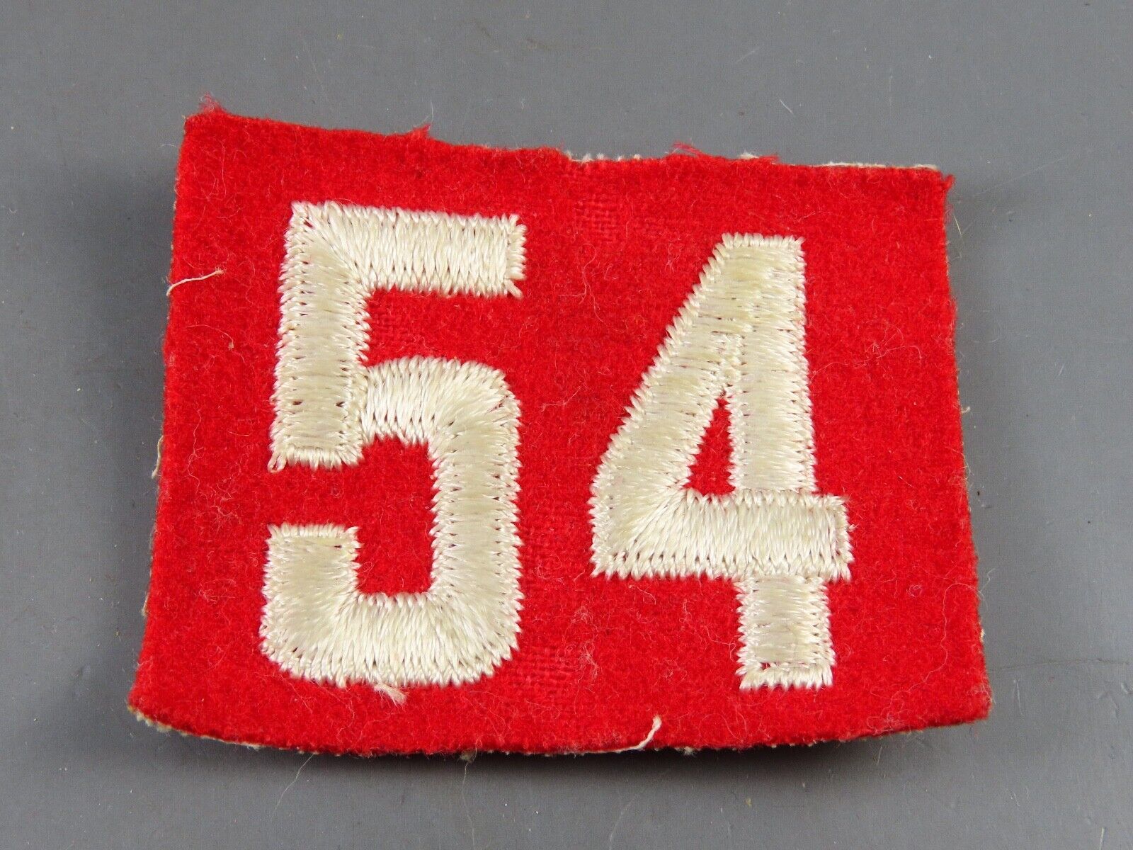 VTG 1940\'s BOY SCOUT TROOP Number 54 Uniform Badge FELT PATCH RED WHITE RWS