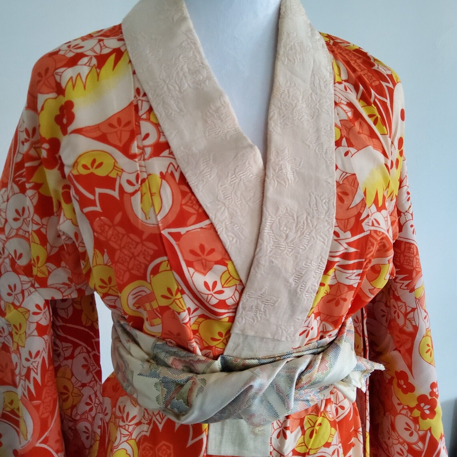 Tachibana Silk Nagajuban Antique Japanese Kimono Robe Custome