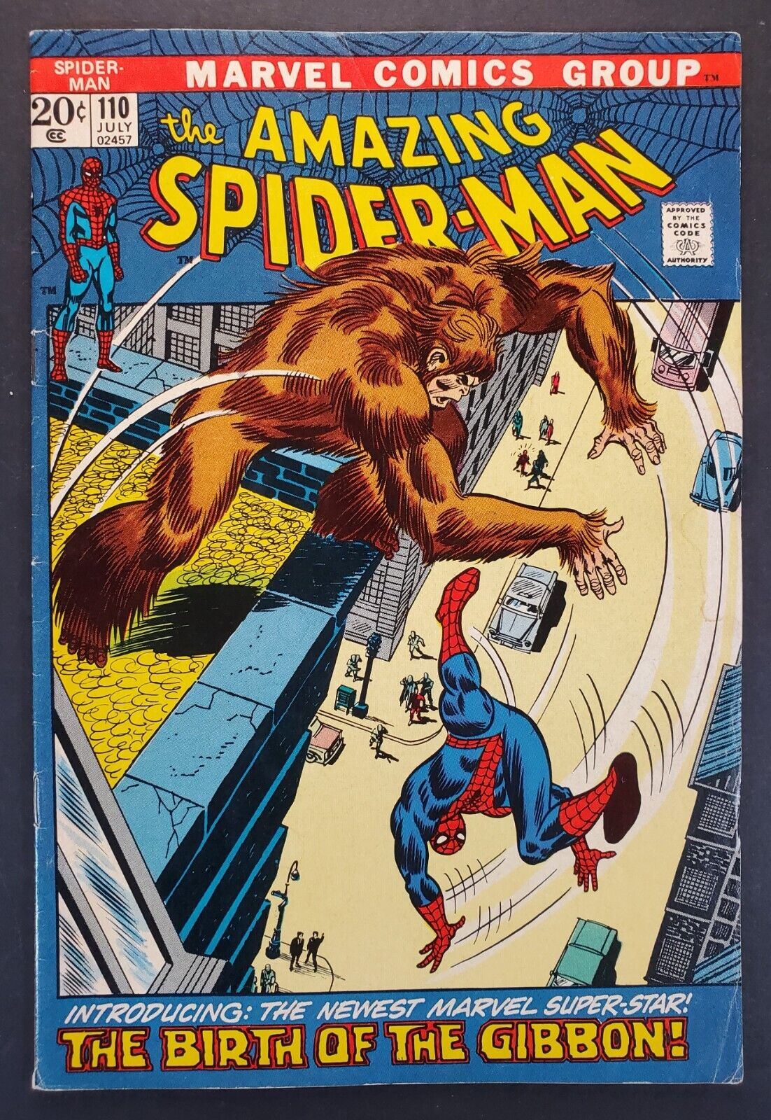 Amazing Spider-Man #110 1st Appearance of the Gibbon Marvel Comics 1972