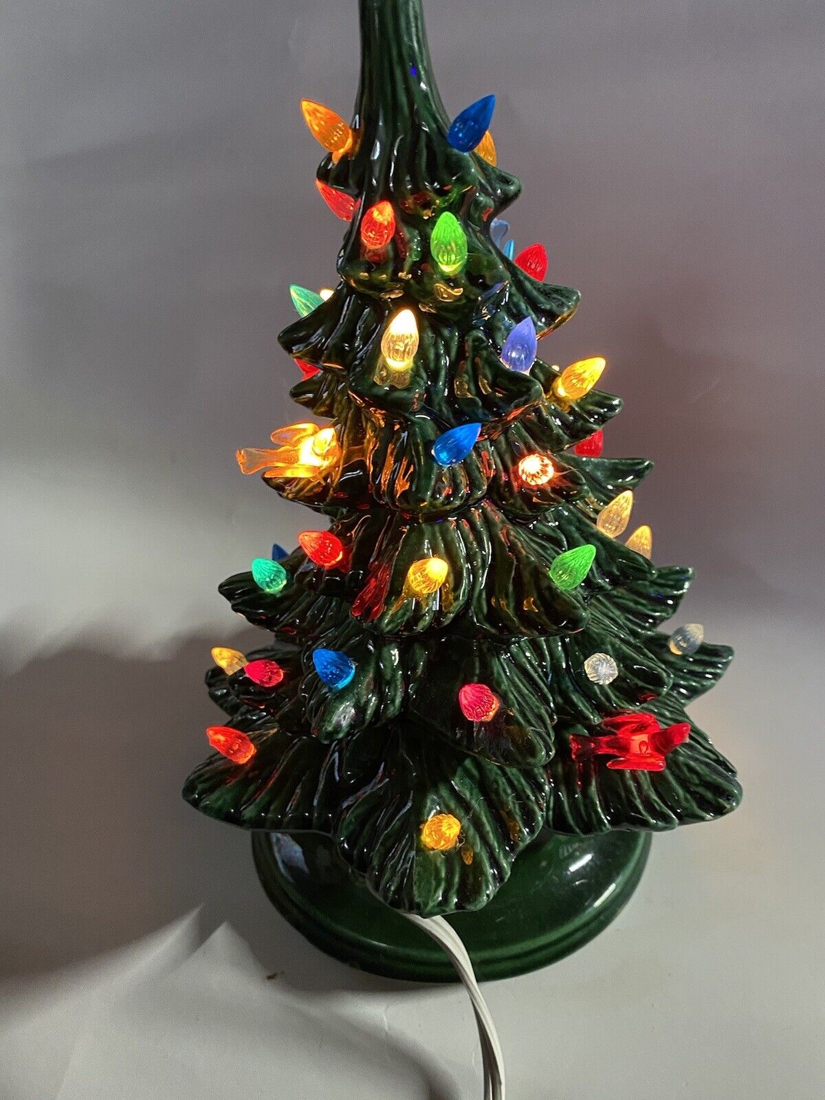 STUNNING Vintage Ceramic Mold Christmas Tree Rainbow Light Up 80s 90s Decor MCM