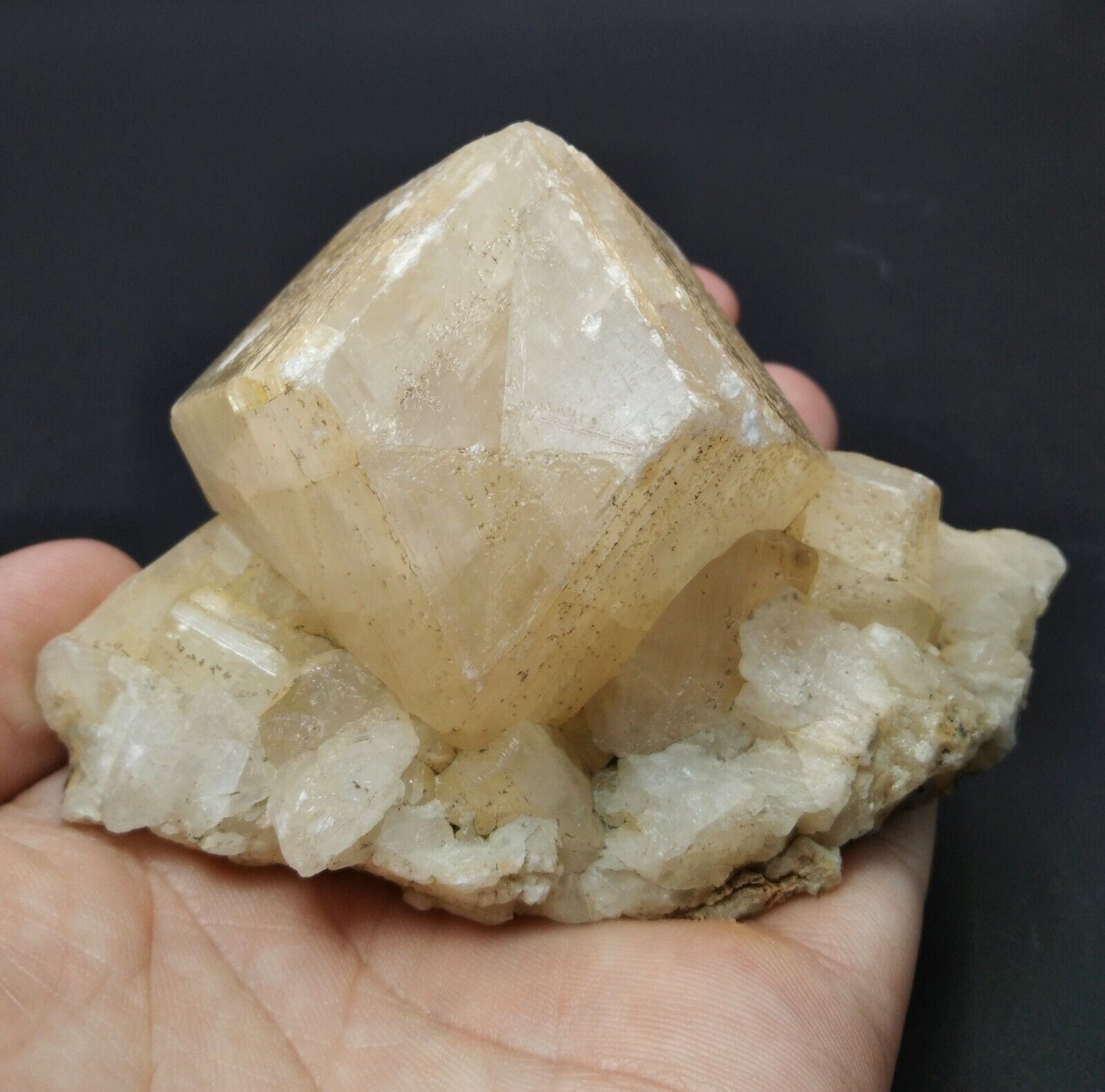 UV Reactive Calcite twin crystals on matrix perfectly terminated from Skardu pak