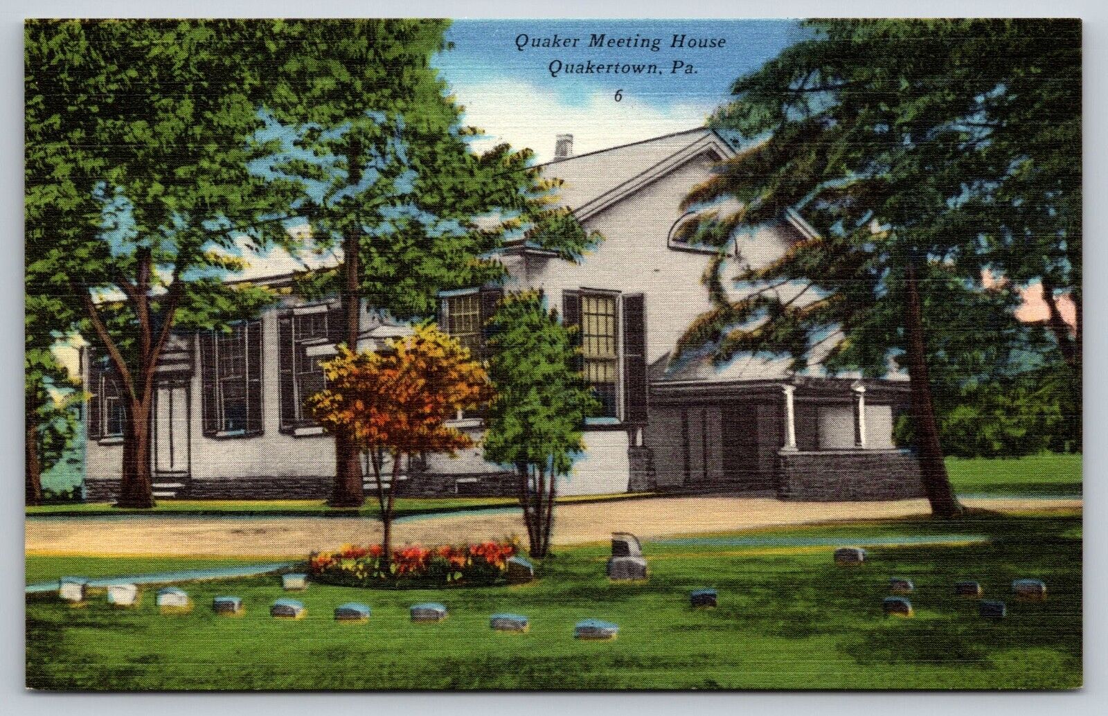 Postcard Pennsylvania Quakertown Quaker Meeting House 7T