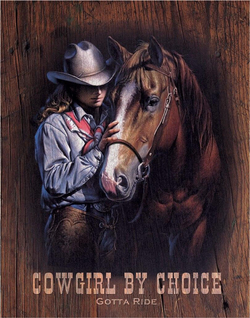 Cowgirl by Choice Gotta Ride Metal Tin Sign 12 x 16 inches