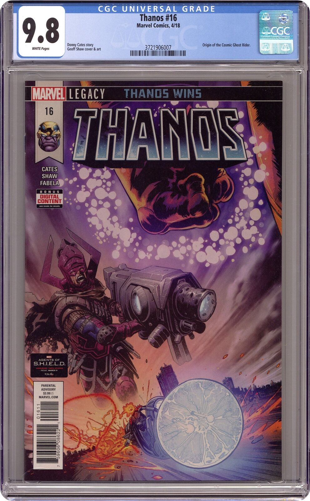 Thanos #16A Shaw CGC 9.8 2018 3721906007
