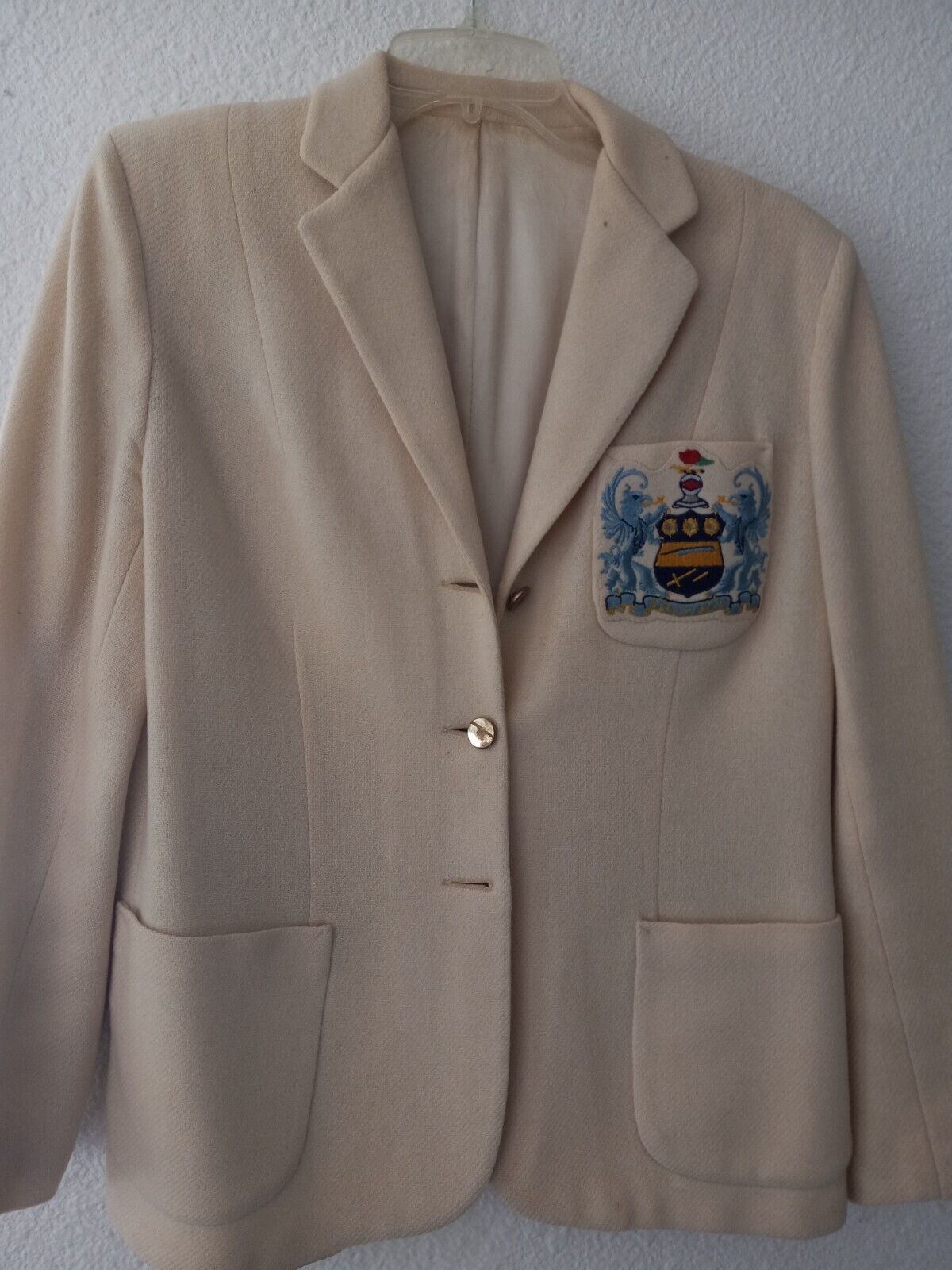 Rare Letterman Jacket Coat Hand Sewn Lions Knight Patch Sorority Handmade Maybe