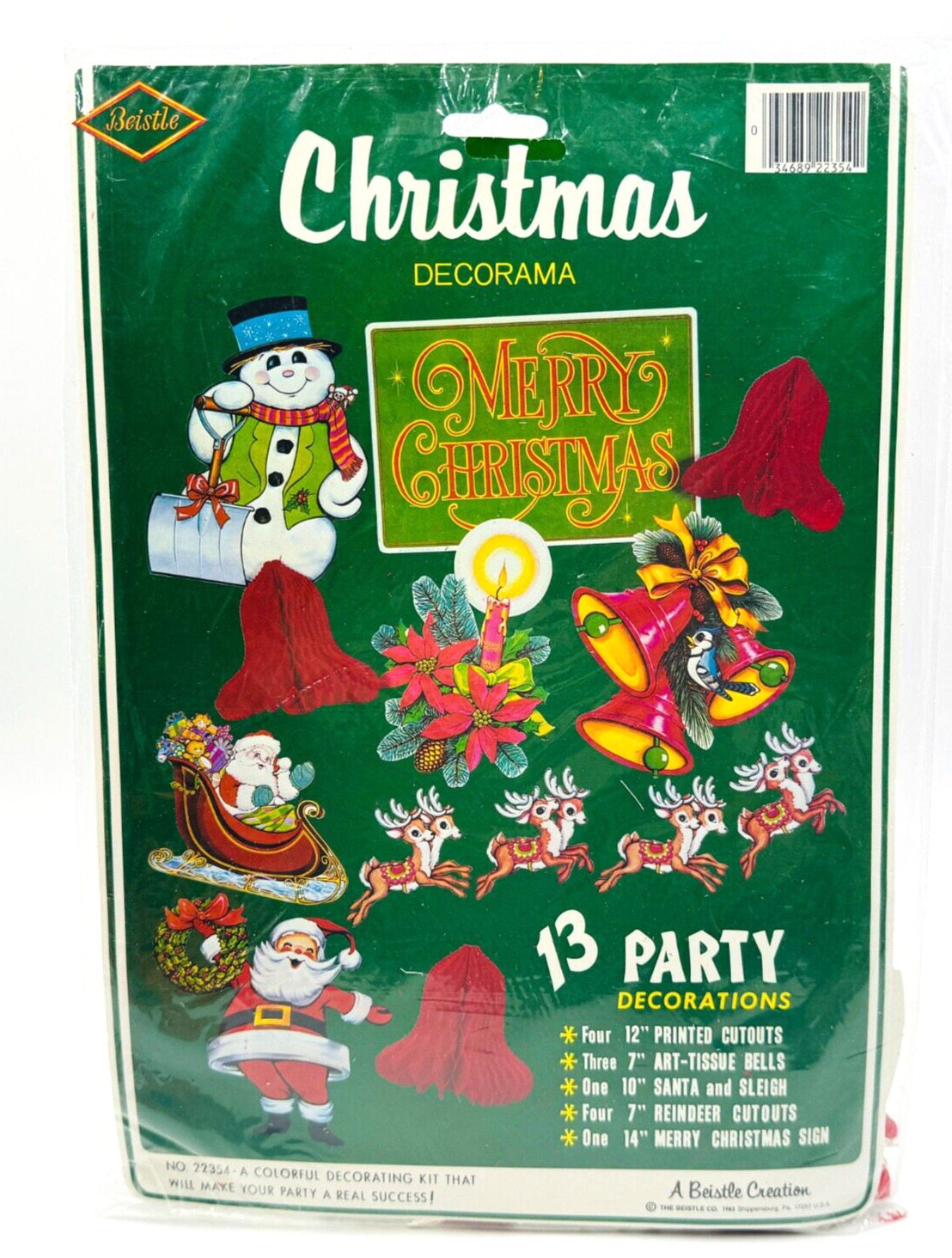Beistle Creation Christmas Decorama Merry Collection 13 Party Decor NEW 1983