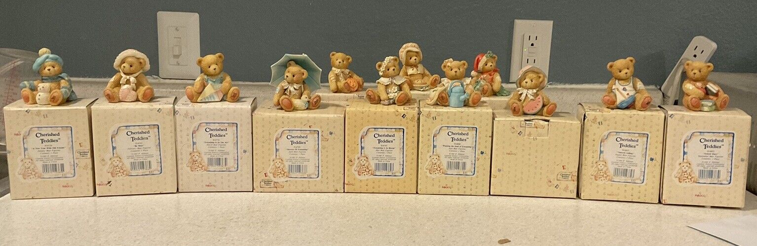Vintage Cherished Teddies Birthday Bears Lot of 12 Enesco 1993