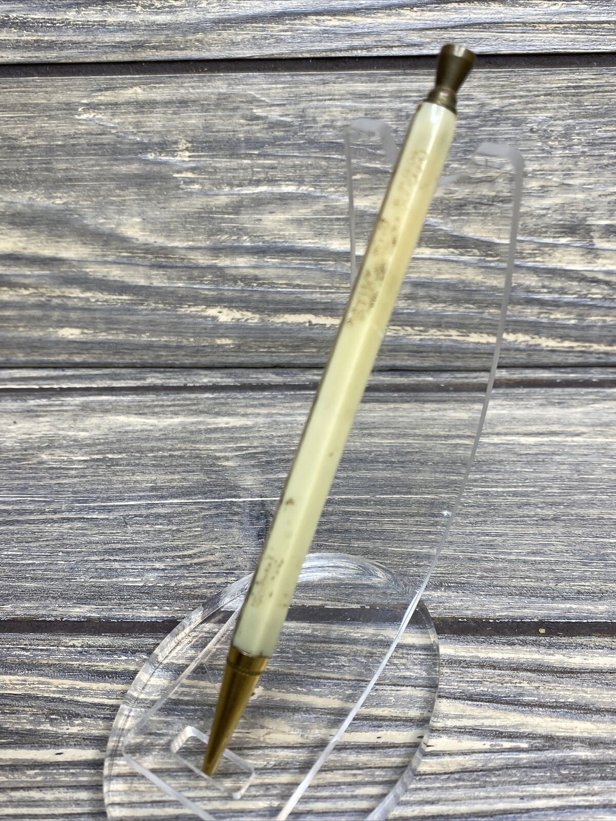 Vintage Stik Pen Biege Gold Top