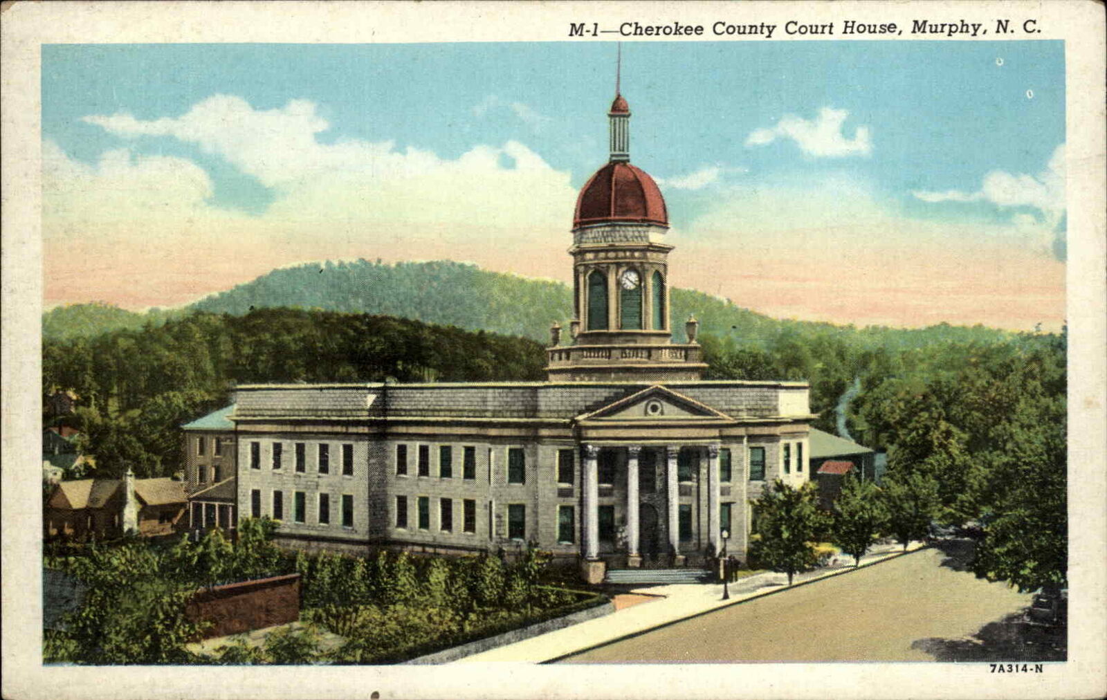 Murphy North Carolina NC Court House c1940s Postcard