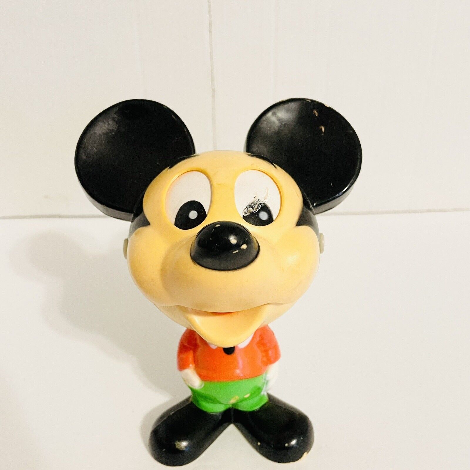 Vintage 1976  Disney Mickey Mouse Noddy Bobble Head Pull String Toy