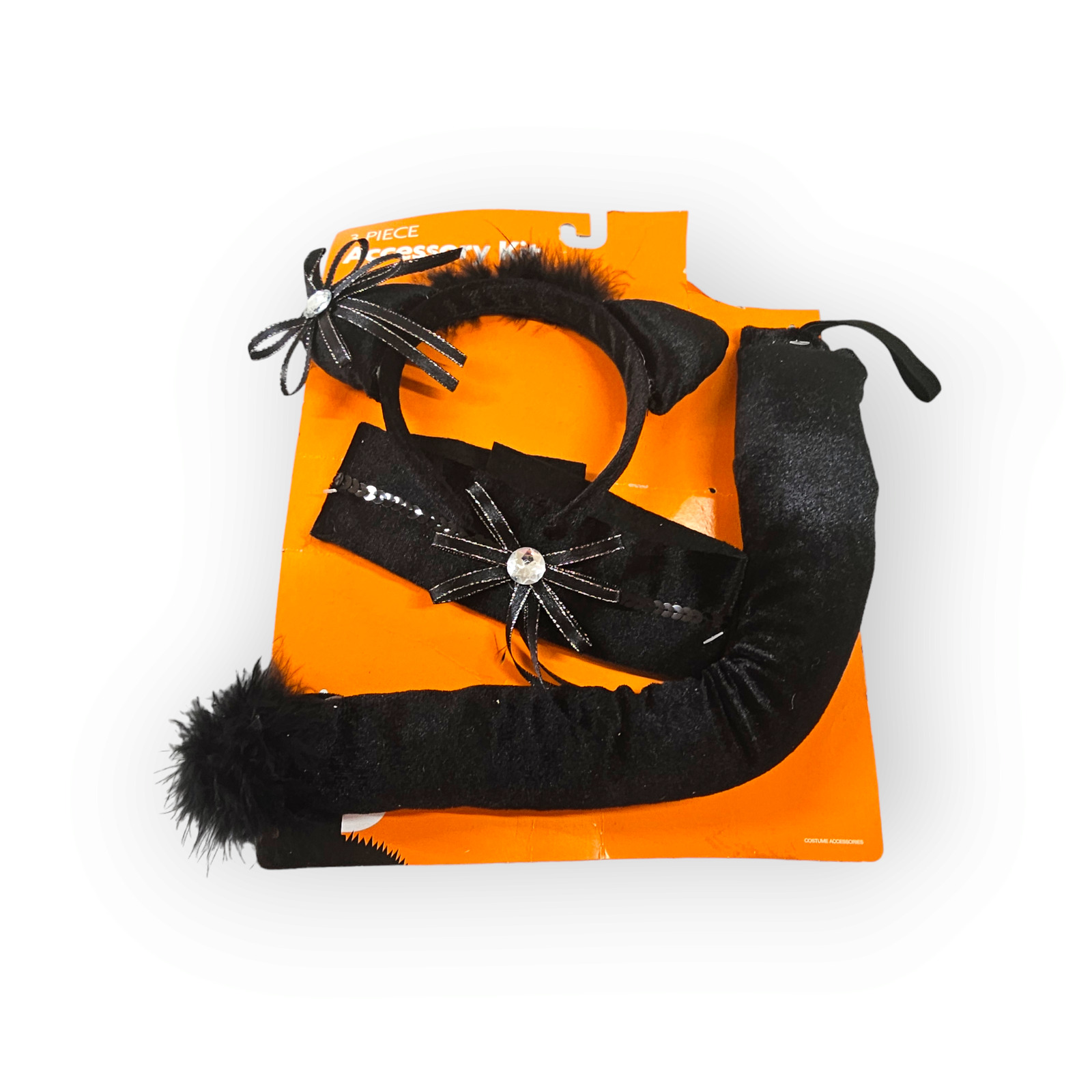 Black Cat 3 Piece Accessories Set Tail Headband Collar Halloween Cosplay