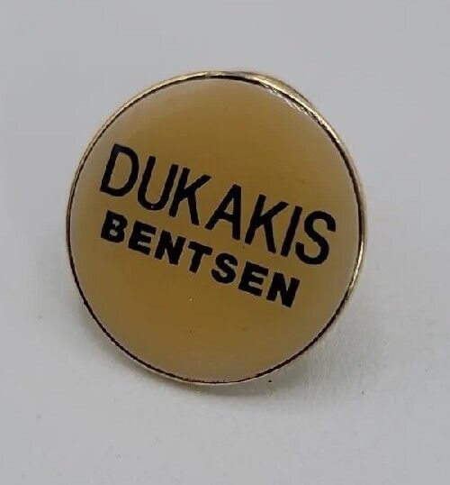 RARE 1988 Presidental Campaign Dukakis Bentsen Lapel Pin FM Diamond 