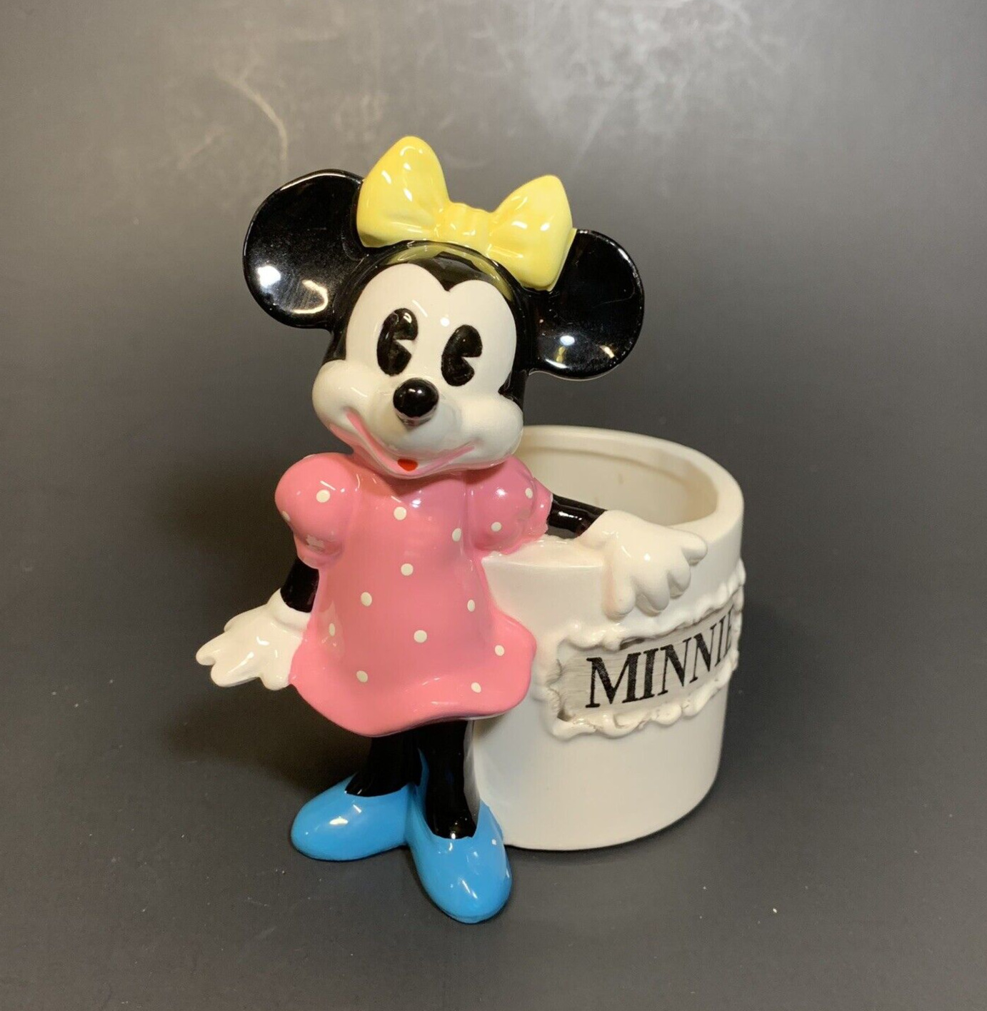 Vintage Disney Minnie Mouse Ceramic Planter Walt Disney Productions Japan