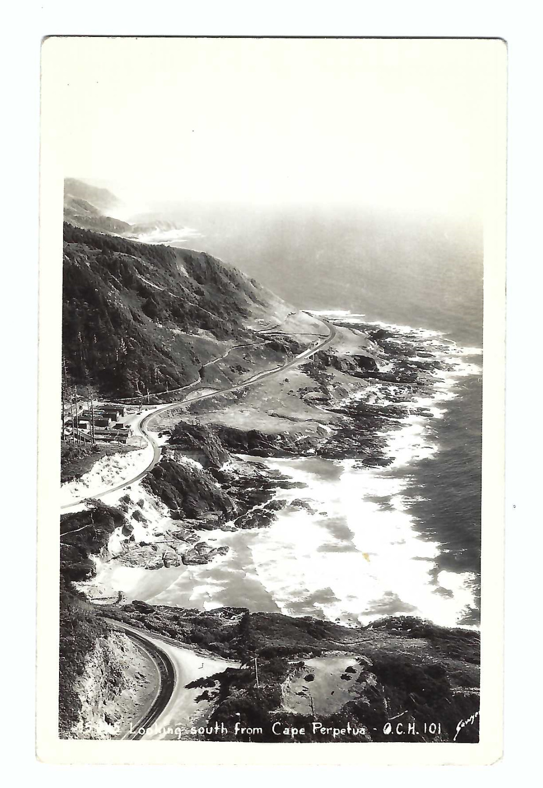 RPPC Looking South from Cape Perpetua Oregon Vintage Postcard