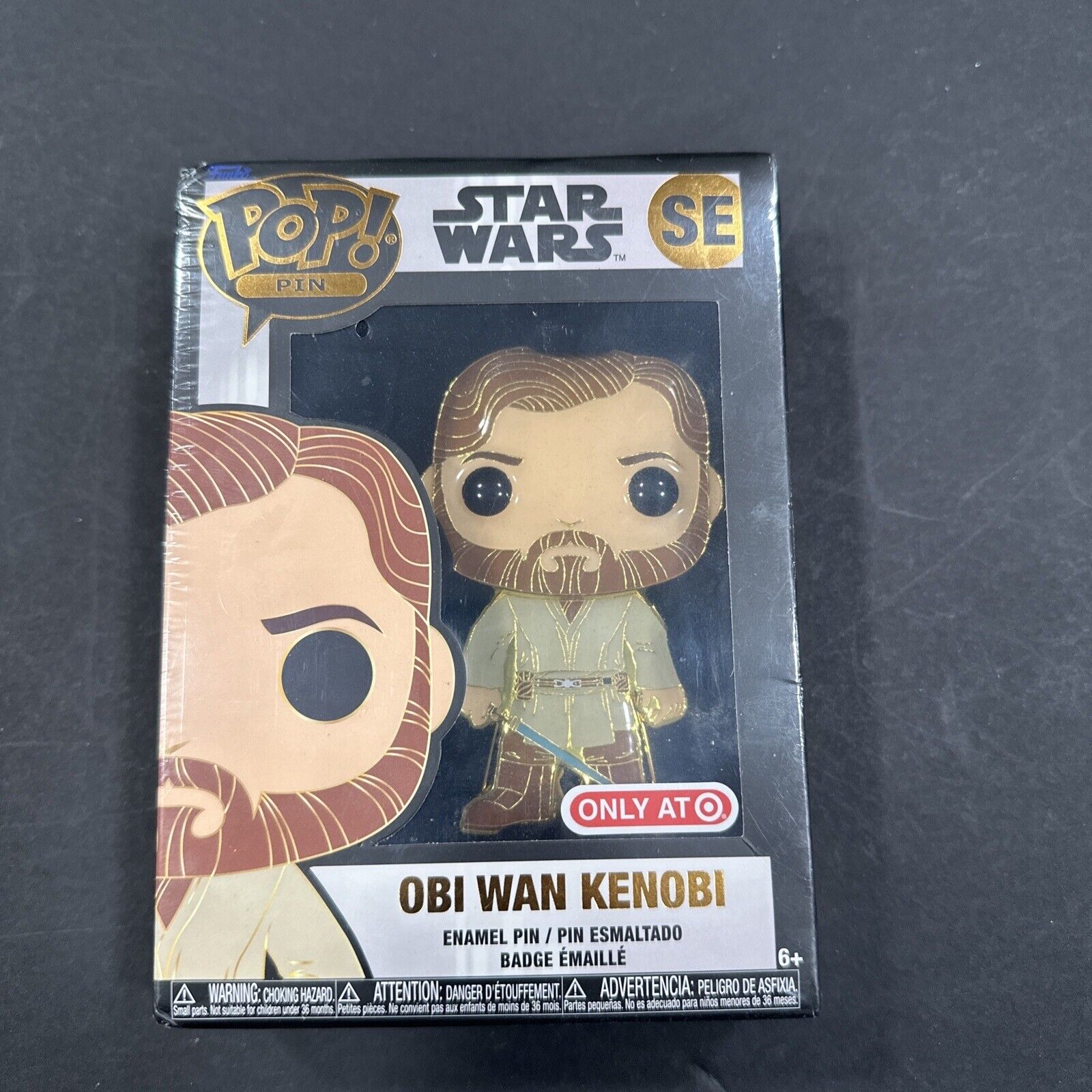 RARE Gold Glitter Funko Pop Pin: Star Wars - Obi-Wan Kenobi SE Target Exclusive
