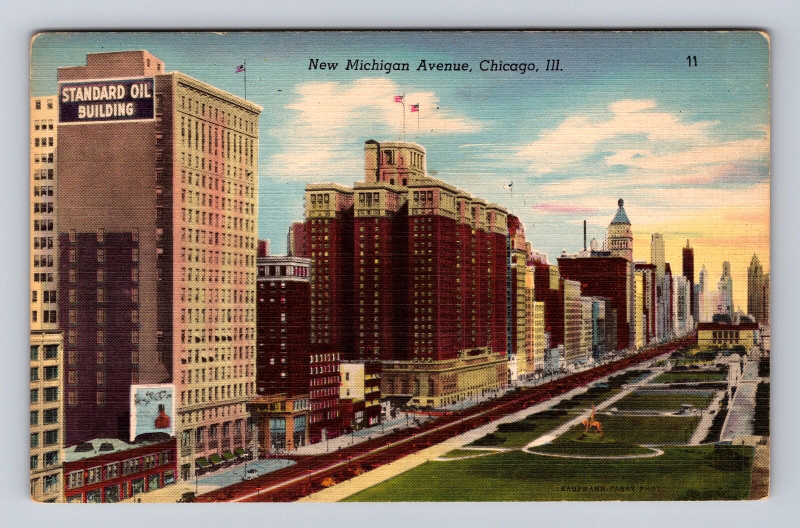 Chicago IL- Illinois, New Michigan Avenue, Advertisement, Vintage Postcard
