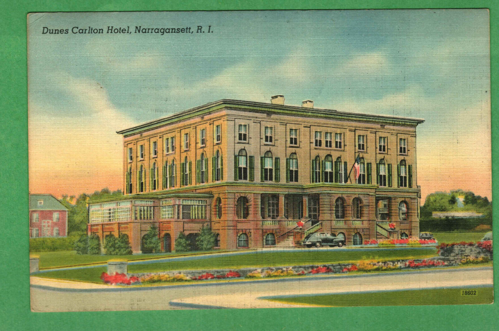 Postcard Dunes Carlton Hotel Narragansett Rhode Island RI Posted 1948