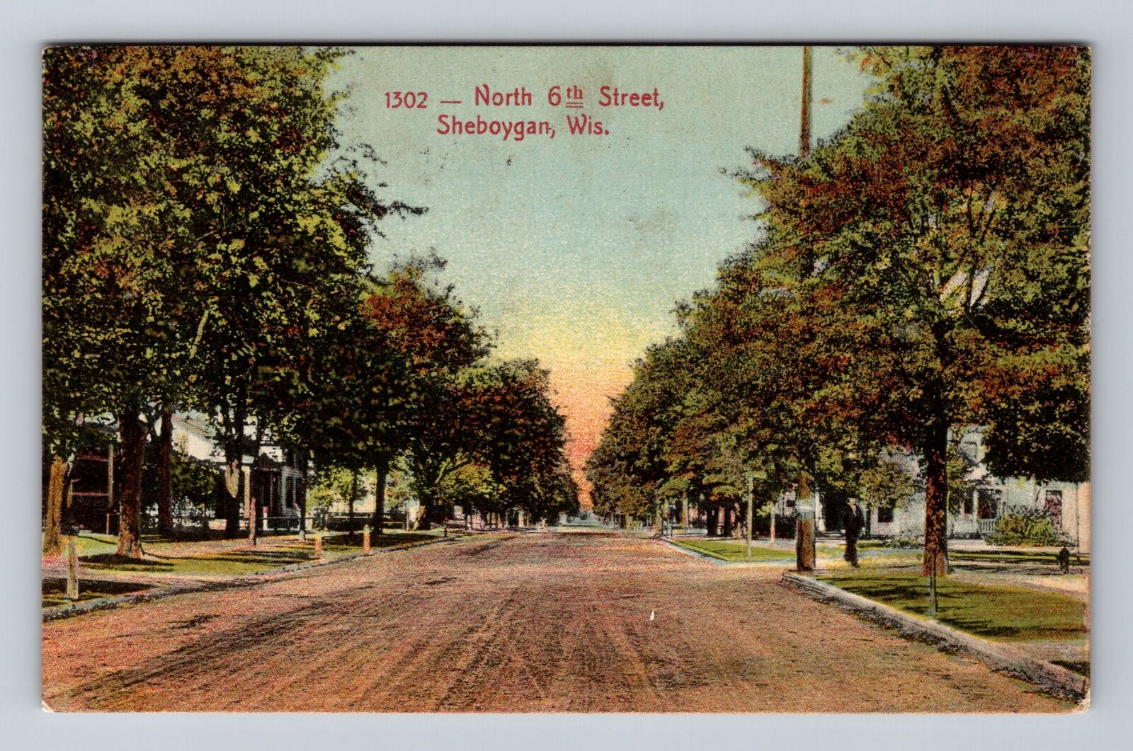 Sheboygan WI-Wisconsin, North 6th Street, Antique, Vintage c1909 Postcard