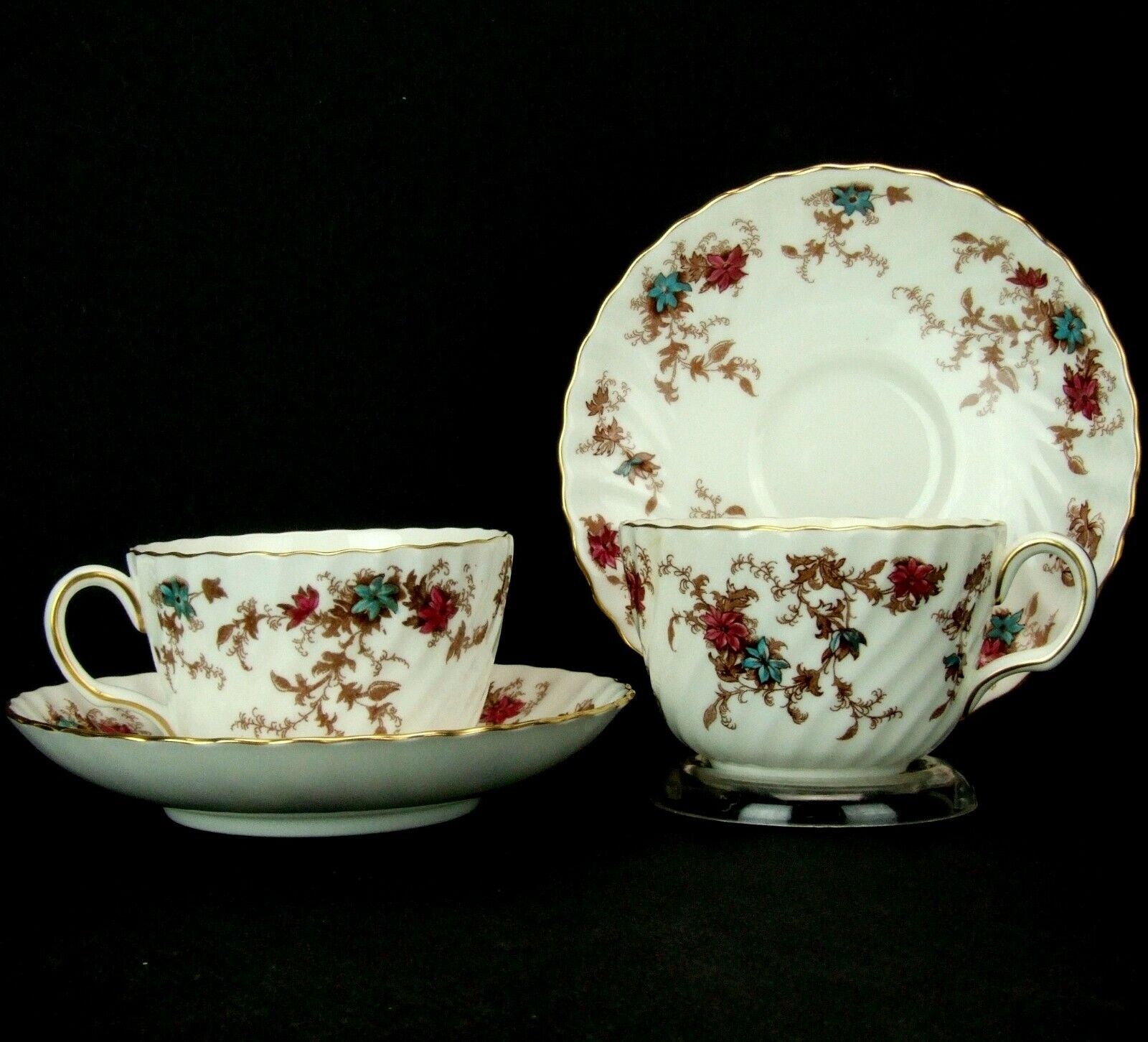 Minton Ancestral Bone China Cup & Saucer Set of 2 S376 