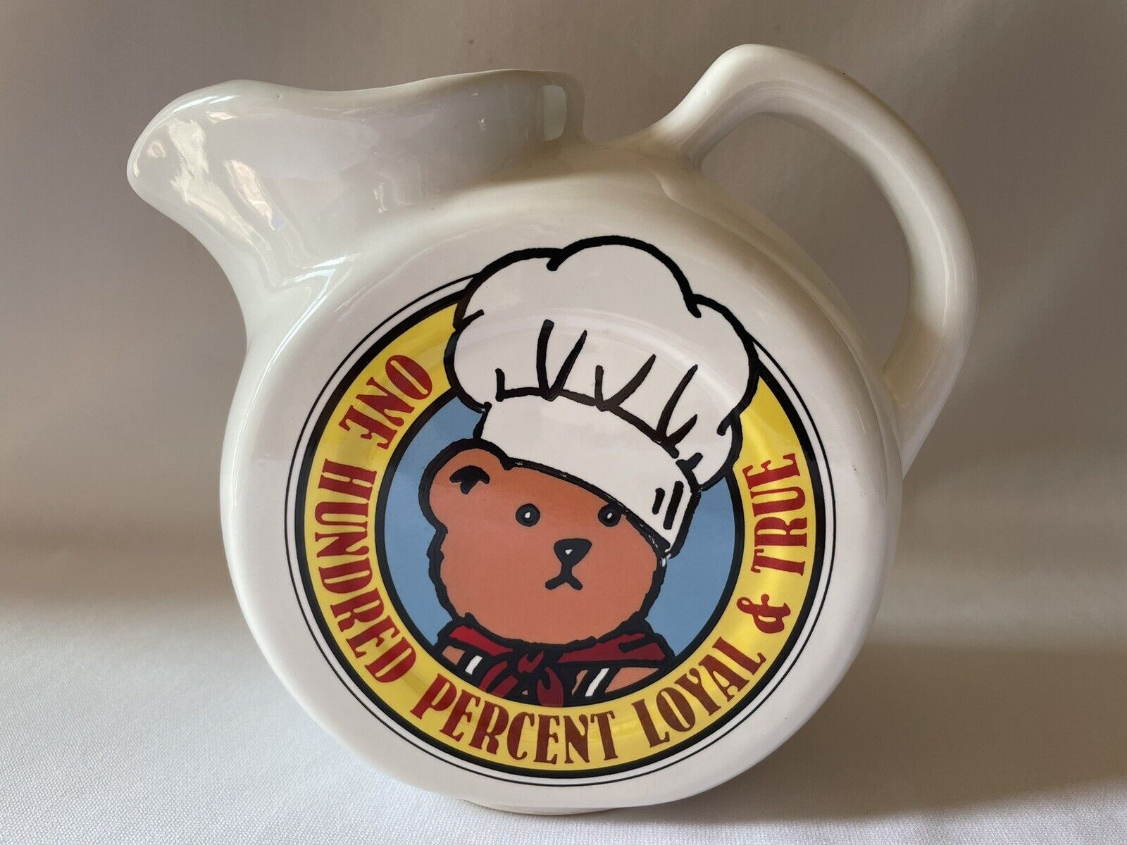 Gund Bialosky Bear & Friends Chef Teddy Bear 2 QT Vintage Ceramic Pitcher Jar