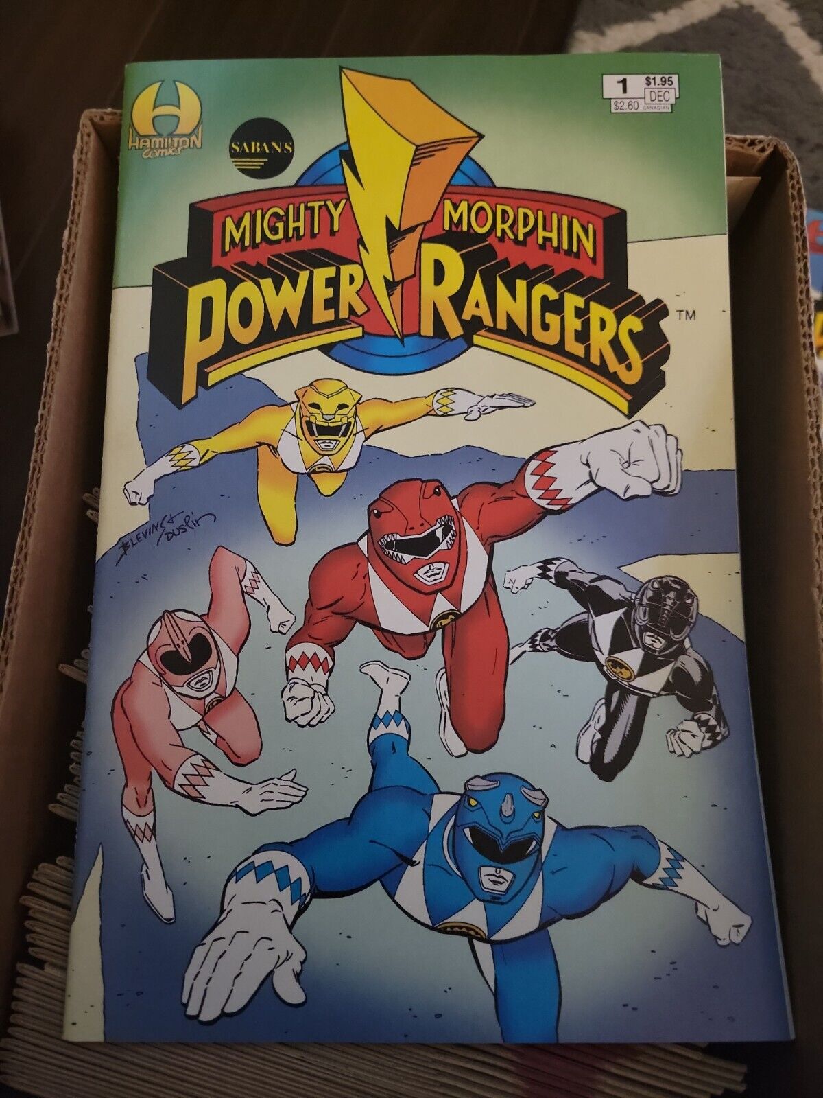 Hamilton Comics Mighty Morphin Power Rangers #1 1994 Harris Sabans w/card Vf
