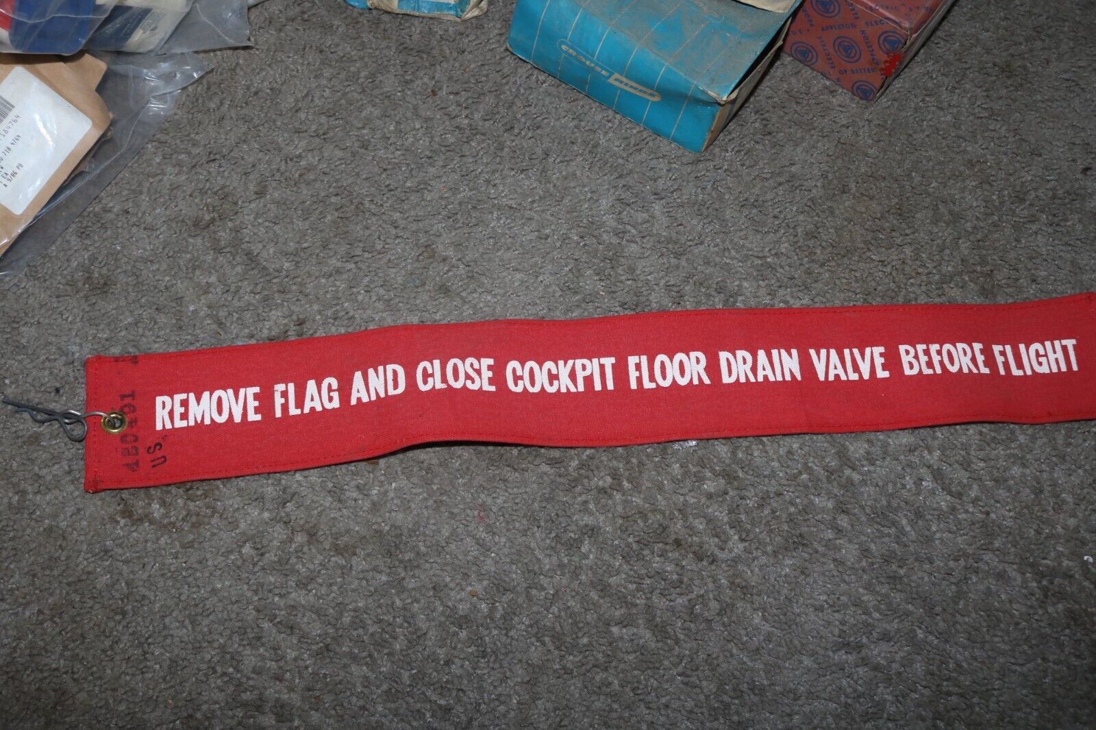 NOS USAF 1950s 60s remove before flight flag cockpit drain 450491 23 inches