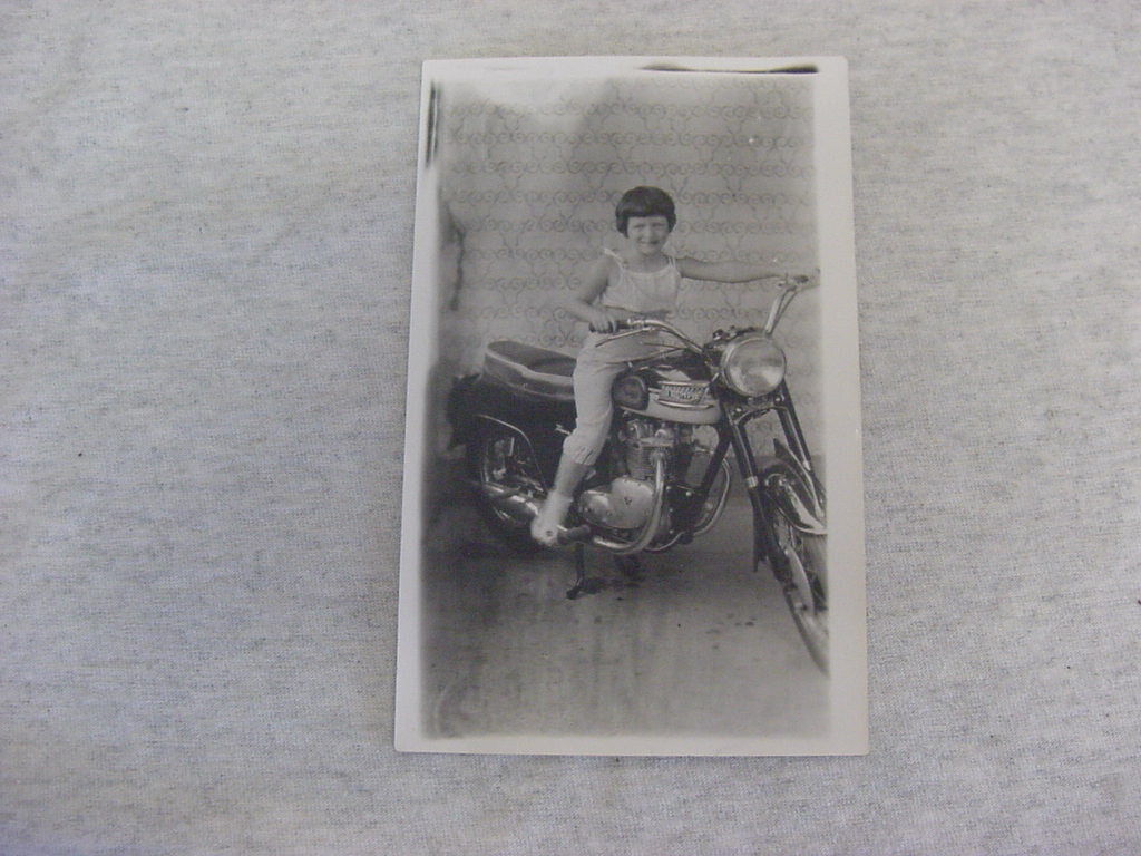 Vintage Triumph Motorcycle 1965? real photo? postcard 