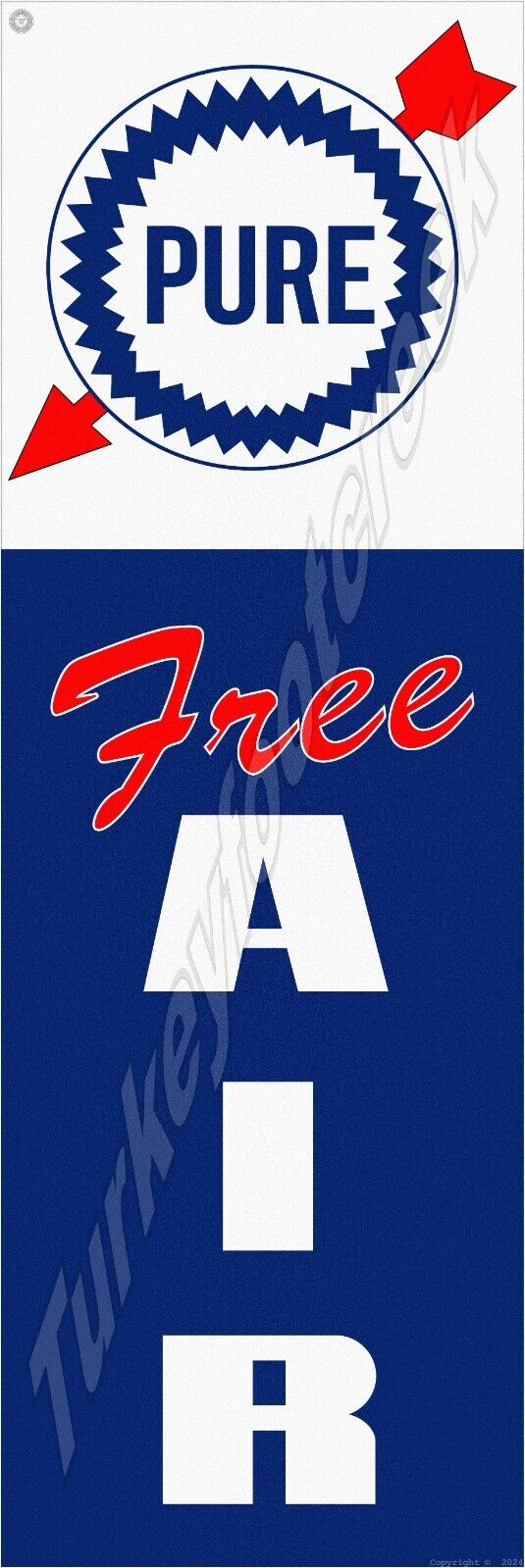 Pure Oil Company Free Air Metal Sign 2 Sizes to Choose From