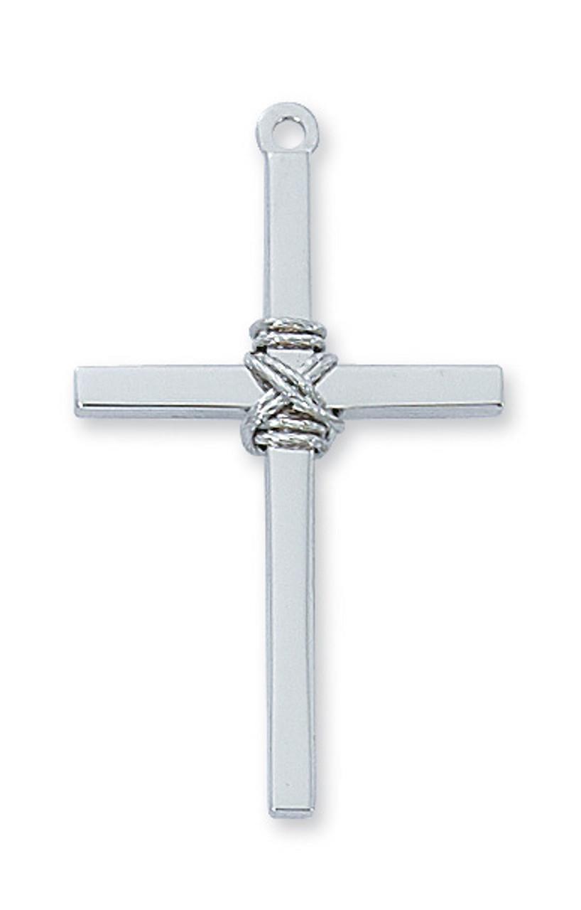 Sterling Silver Beautiful Cross Features 24in Long Chain Comes Gift Boxed