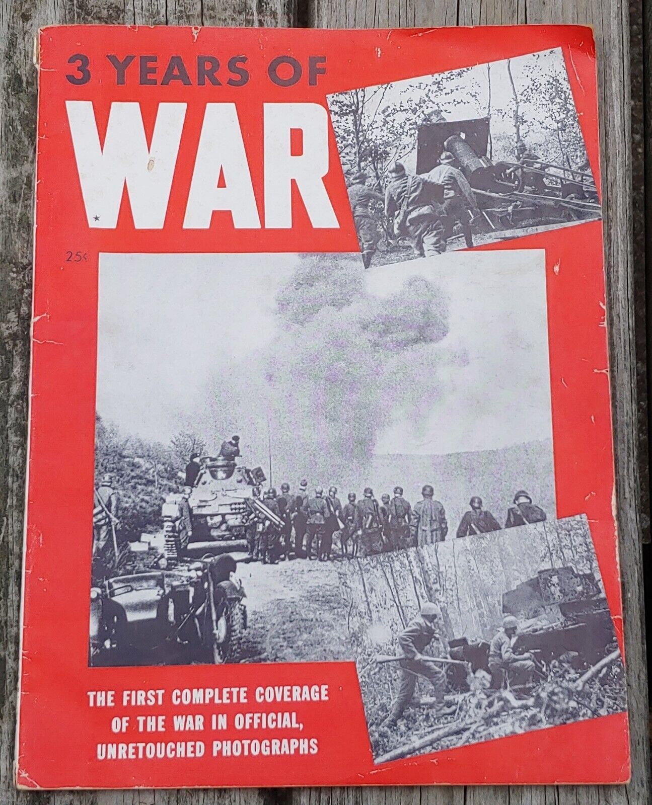 Original 1942, 3 YEARS OF WAR Dell Publishing Co. WW2 Photo Journal MAGAZINE