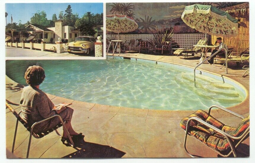 Hollywood CA Carlton Lodge Hotel Vintage Postcard California