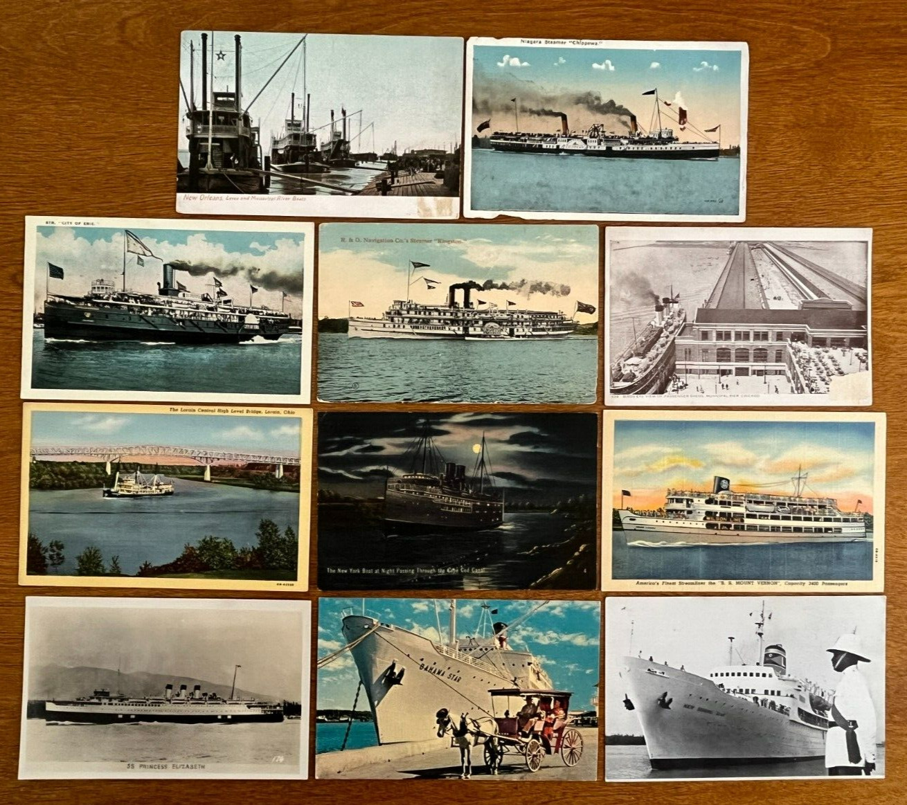 11) ANTIQUE & VINTAGE    SHIPS & BOATS    (3- POSTED 1916, 1935, 1940)