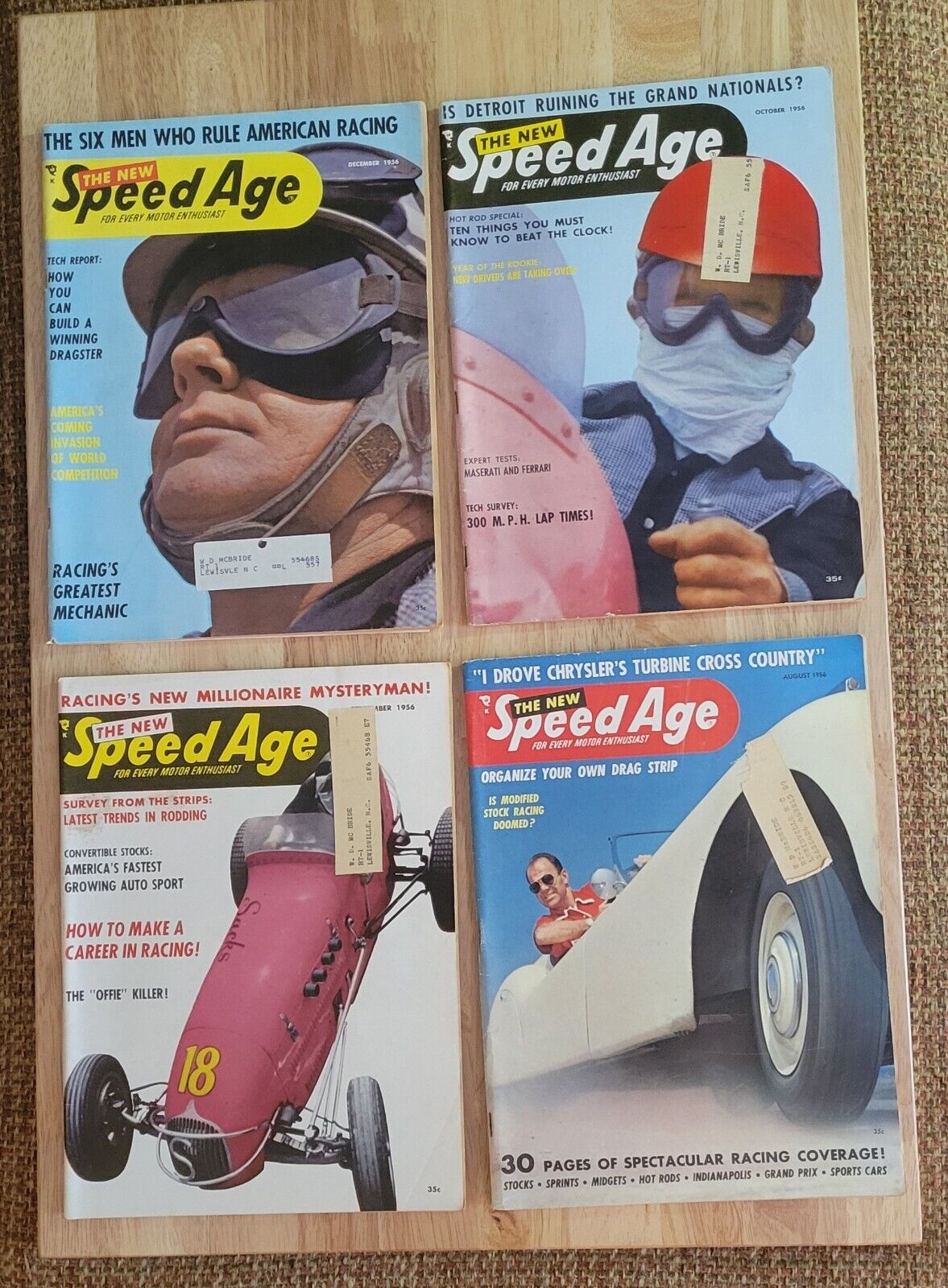 Lot of 4 Speed Age Magazines August, September. October & December 1956 
