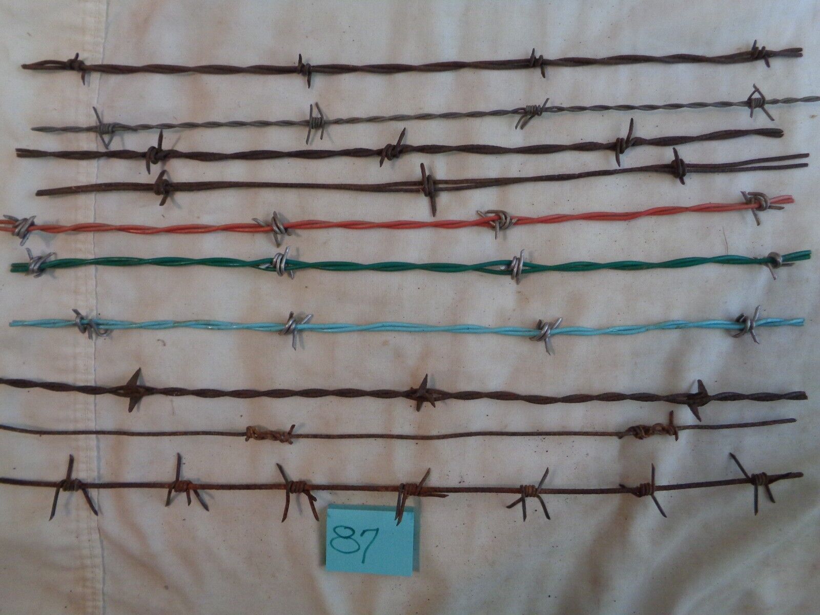 Antique Barbed Wire, 10 DIFFERENT PIECES, #Bdl 87
