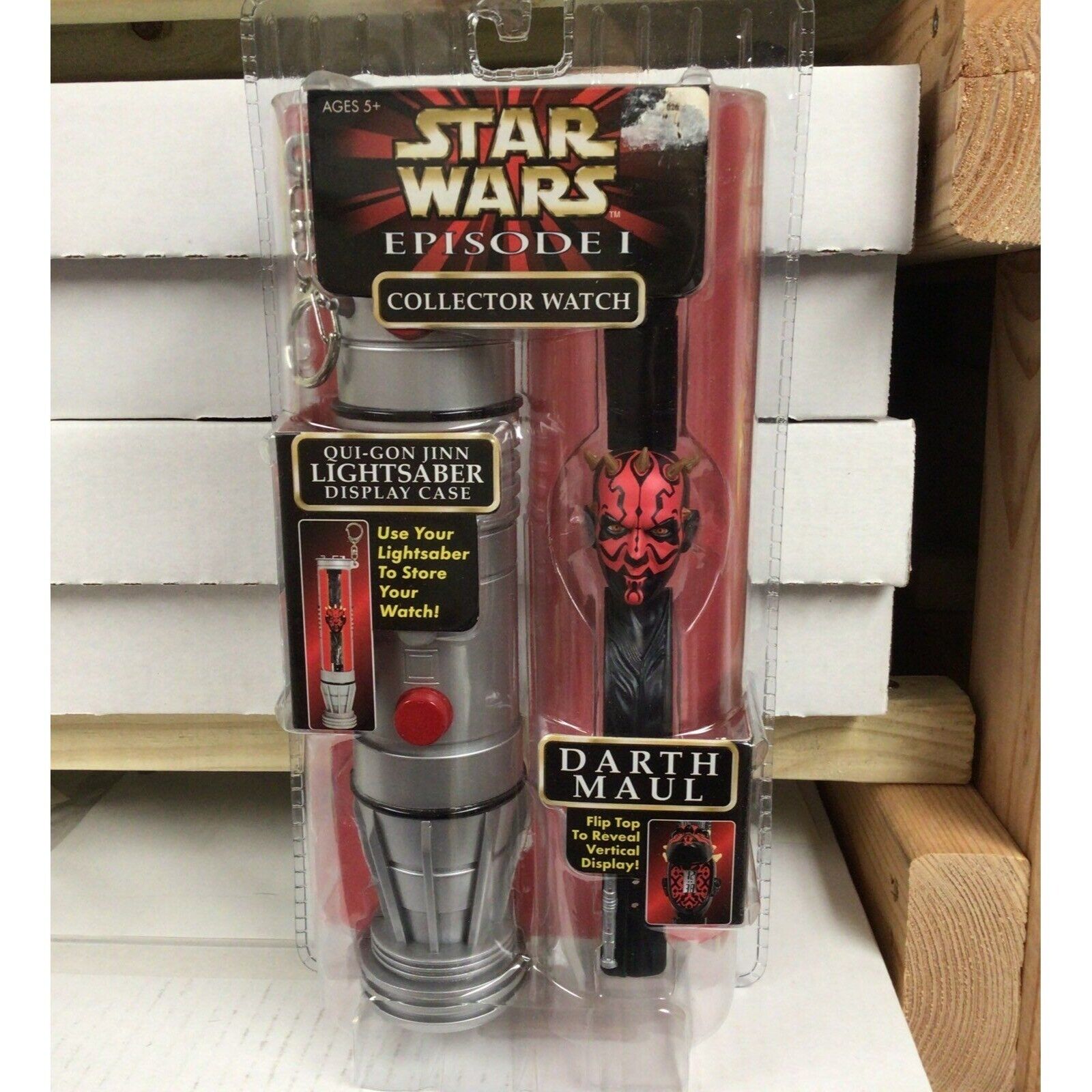 Star Wars E1 Darth Maul Collectors Watch w/ Lightsaber Case NEW 1999 Unopened