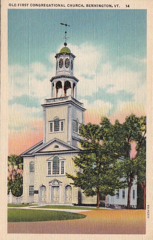 Postcard Old First Congregational Church Bennington VT