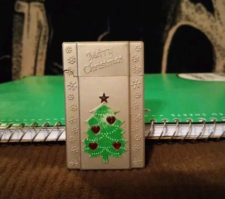 Vtg 90\'s MERRY CHRISTMAS Zippo Torch Lighter with Flashing Lights 