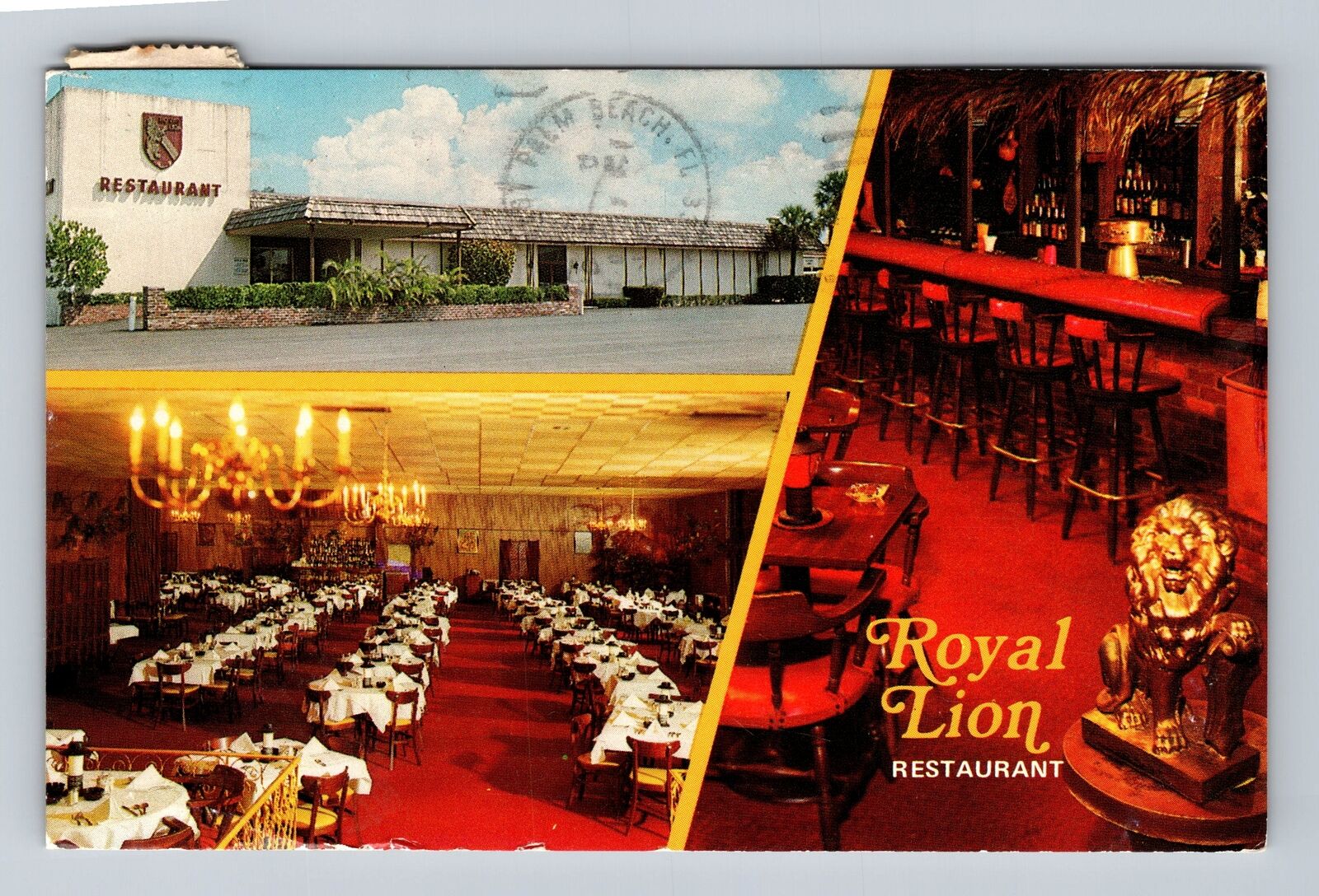 Tequesta FL- Florida, Royal Lion Restaurant, Antique, Vintage c1977 Postcard