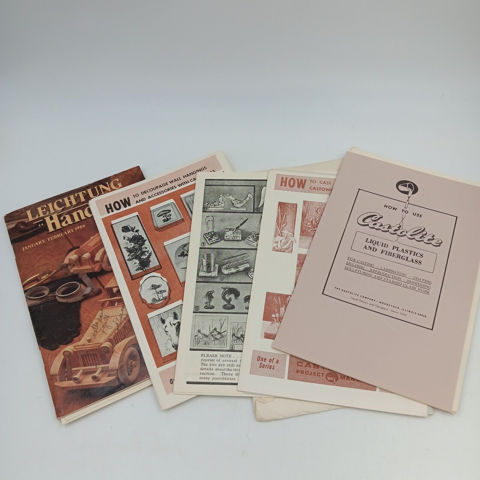 Vtg 1980\'s The Castolite Company \'How To\' Pamphlets & Order Booklets X5 Illinois