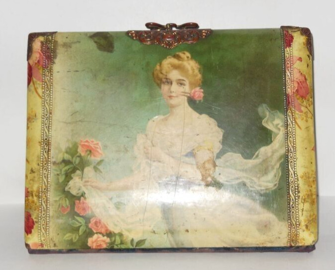 Antique Victorian Photo Album 55+ Photos Velvet & Celluloid & Brass Cover, Rare